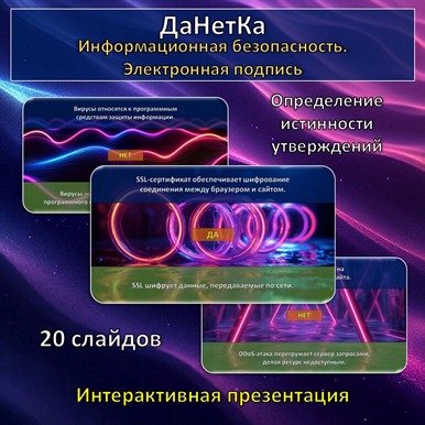 Интерактивная игра «ДаНетКа» по теме «Информационная безопасность. Электронная подпись»