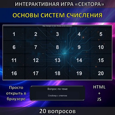 Интерактивная игра «Сектора» по теме «Основы систем счисления»