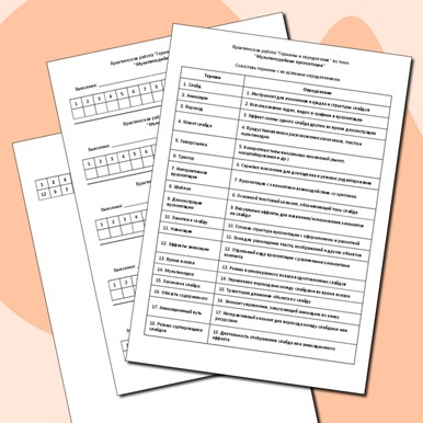 Контрольная работа «Термины и определения» по теме «Мультимедийные презентации»